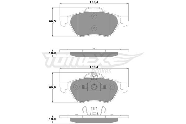 Tomex TX 14-71 Front disc brake pads, set TX1471
