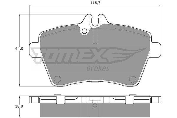 Tomex TX 14-56 Brake Pad Set, disc brake TX1456