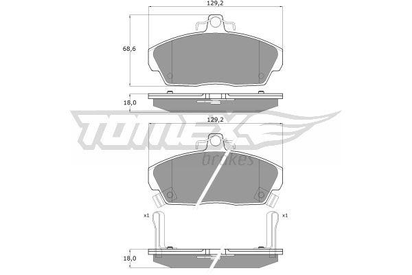 Tomex TX 11-51 Brake Pad Set, disc brake TX1151