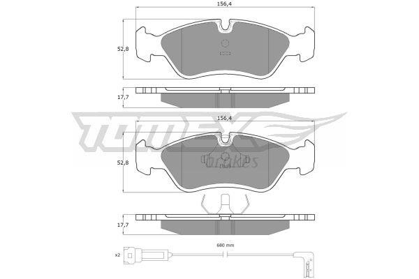 Tomex TX 10-681 Brake Pad Set, disc brake TX10681
