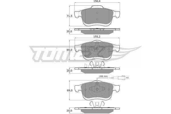 Tomex TX 16-63 Brake Pad Set, disc brake TX1663
