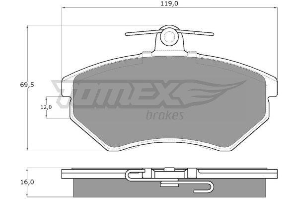 Tomex TX 10-63 Brake Pad Set, disc brake TX1063