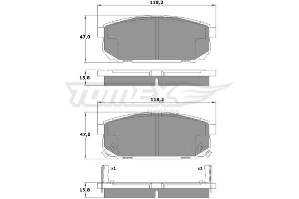 Tomex TX 14-95 Front disc brake pads, set TX1495