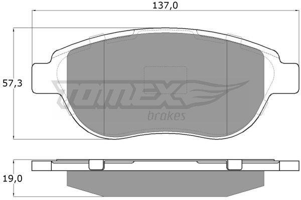 Tomex TX 13-42 Brake Pad Set, disc brake TX1342