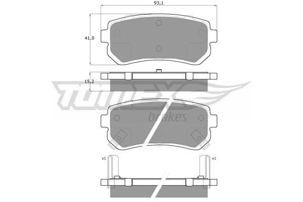 Tomex TX 15-66 Brake Pad Set, disc brake TX1566
