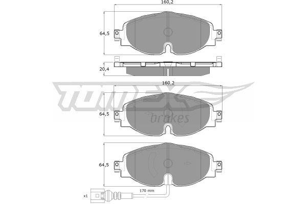 Tomex TX 16-97 Brake Pad Set, disc brake TX1697