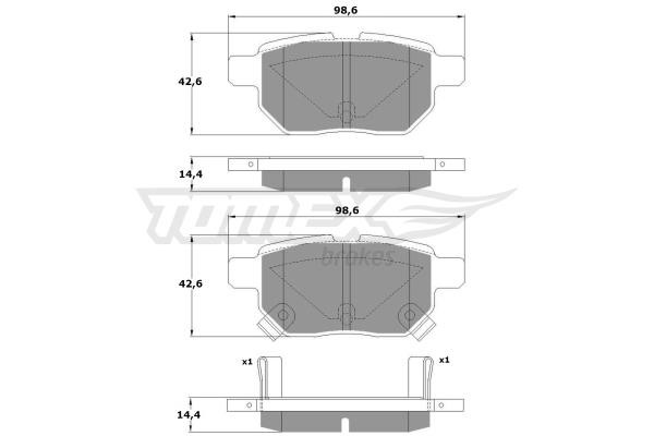 Tomex TX 15-01 Rear disc brake pads, set TX1501