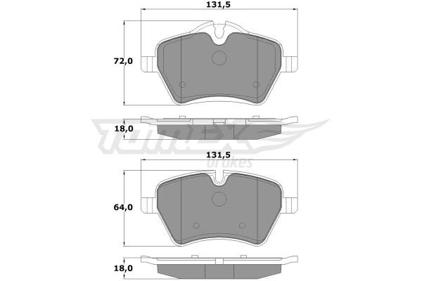 Tomex TX 16-04 Front disc brake pads, set TX1604