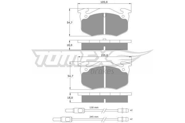 Tomex TX 10-511 Brake Pad Set, disc brake TX10511