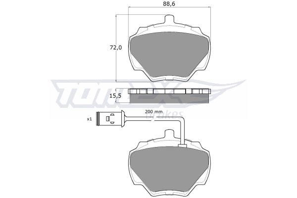 Tomex TX 15-50 Front disc brake pads, set TX1550