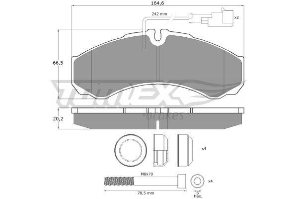 Tomex TX 11-112 Brake Pad Set, disc brake TX11112
