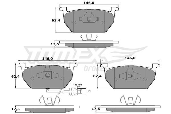 Tomex TX 17-03 Brake Pad Set, disc brake TX1703