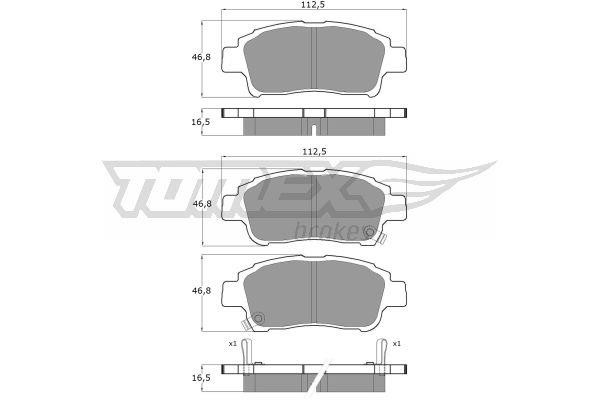 Tomex TX 13-87 Brake Pad Set, disc brake TX1387