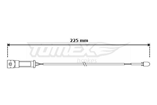 Tomex TX 30-98 Warning Contact, brake pad wear TX3098