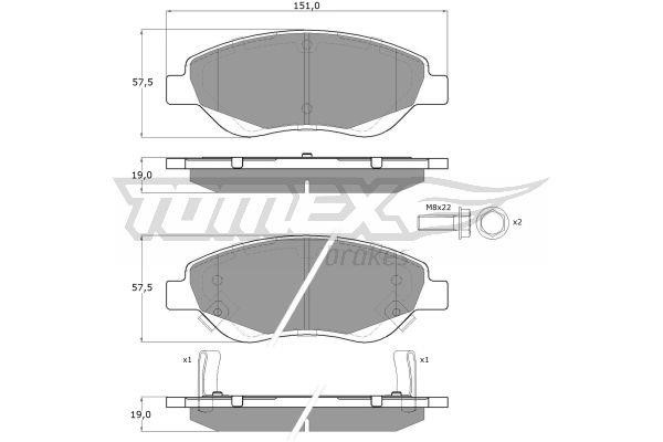 Tomex TX 12-501 Brake Pad Set, disc brake TX12501