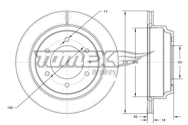 Tomex TX 73-70 Brake disc TX7370 TX7370 Tomex Brake disc