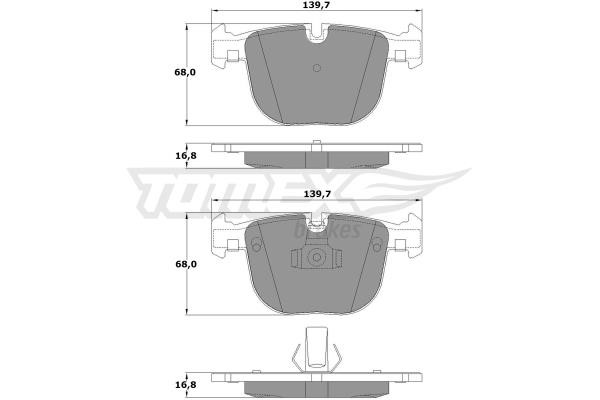 Tomex TX 17-38 Rear disc brake pads, set TX1738