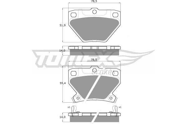 Tomex TX 13-77 Brake Pad Set, disc brake TX1377