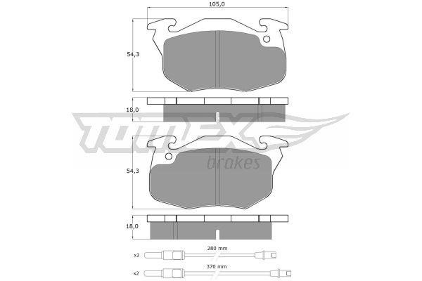 Tomex TX 10-341 Front disc brake pads, set TX10341