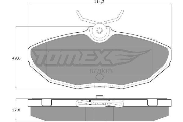 Tomex TX 19-54 Brake Pad Set, disc brake TX1954