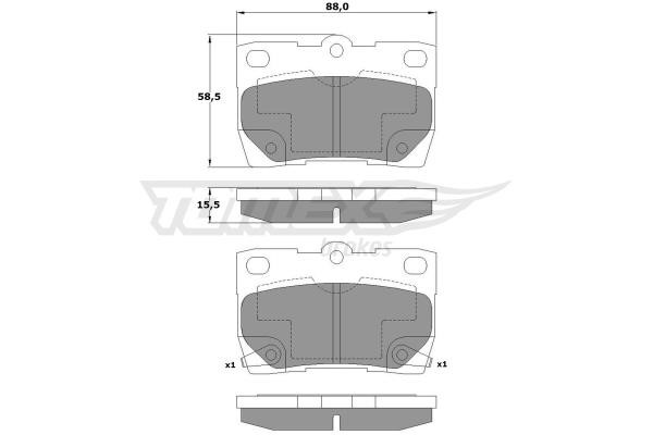 Tomex TX 17-61 Rear disc brake pads, set TX1761