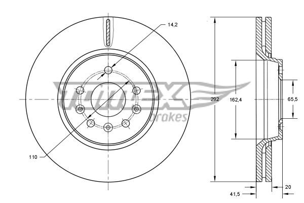 Tomex TX 73-79 Rear ventilated brake disc TX7379
