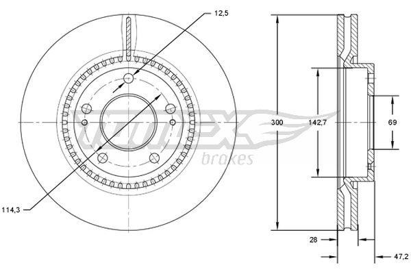 Tomex TX 72-47 Brake disc TX7247 TX7247 Tomex Brake disc