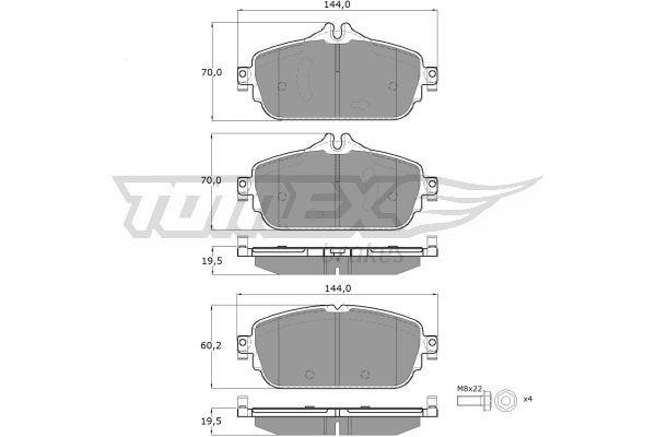 Tomex TX 18-74 Brake Pad Set, disc brake TX1874