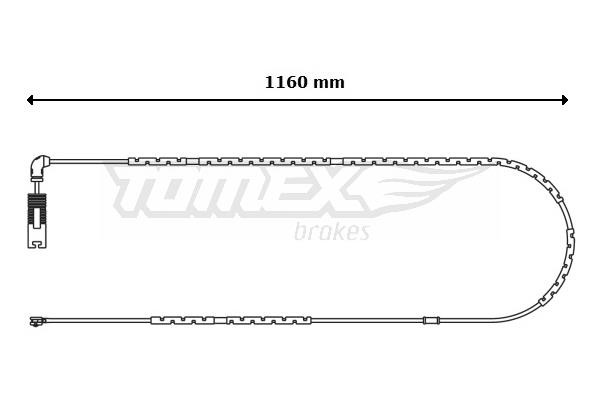 Tomex TX 31-13 Warning Contact, brake pad wear TX3113
