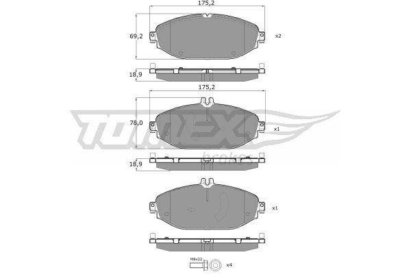 Tomex TX 18-53 Brake Pad Set, disc brake TX1853