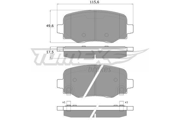 Tomex TX 18-19 Rear disc brake pads, set TX1819
