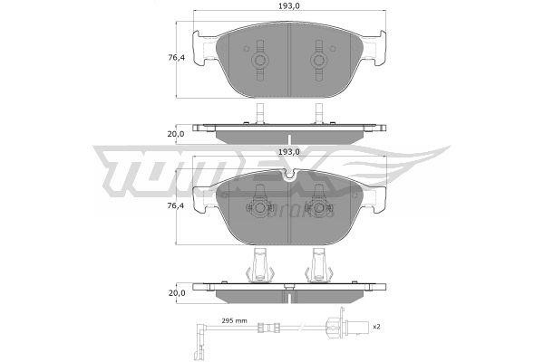 Tomex TX 19-40 Brake Pad Set, disc brake TX1940