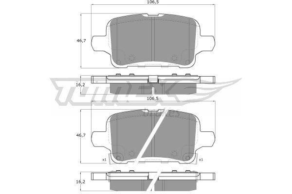 Tomex TX 19-11 Brake Pad Set, disc brake TX1911