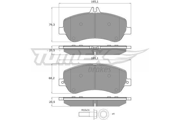 Tomex TX 16-70 Brake Pad Set, disc brake TX1670