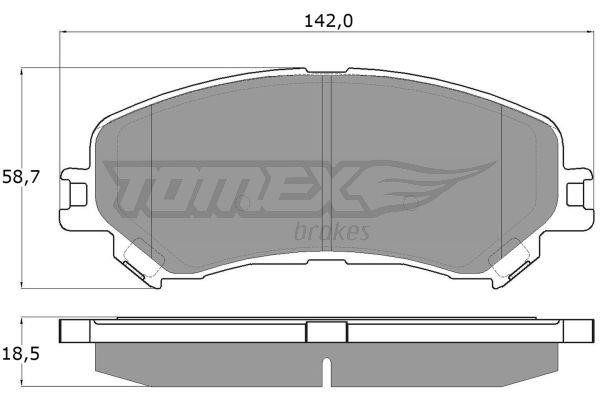 Tomex TX 18-25 Brake Pad Set, disc brake TX1825