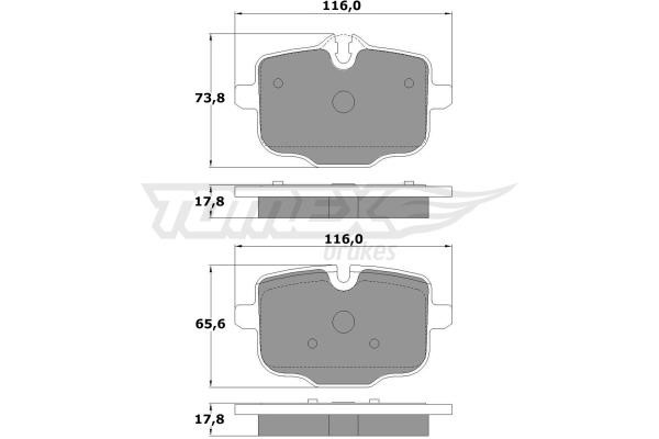 Tomex TX 17-36 Rear disc brake pads, set TX1736