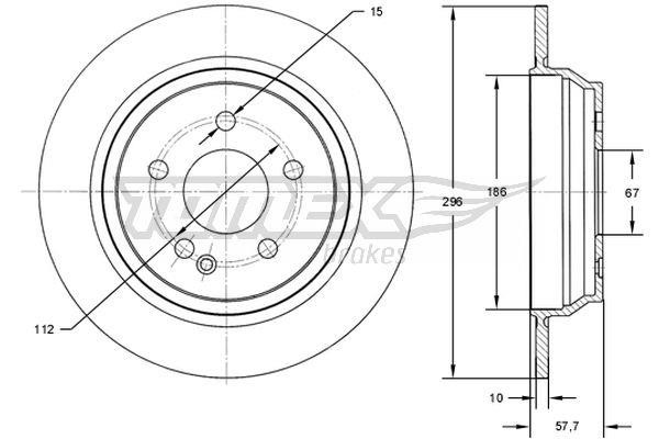 Tomex TX 71-89 Rear brake disc, non-ventilated TX7189