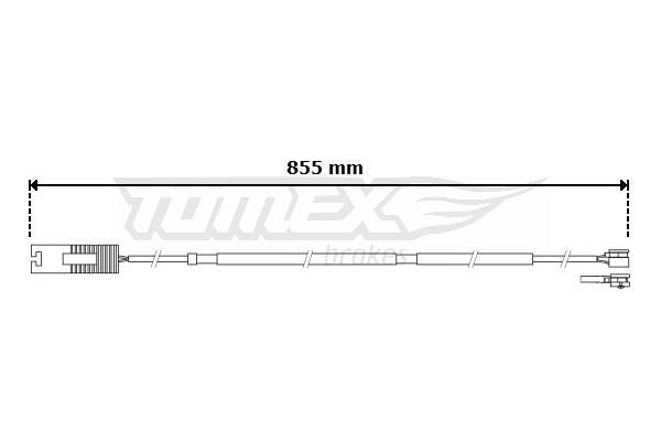 Tomex TX 30-72 Warning Contact, brake pad wear TX3072