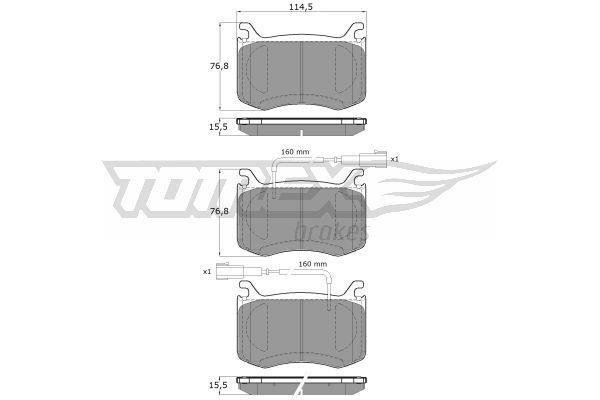 Tomex TX 19-56 Brake Pad Set, disc brake TX1956