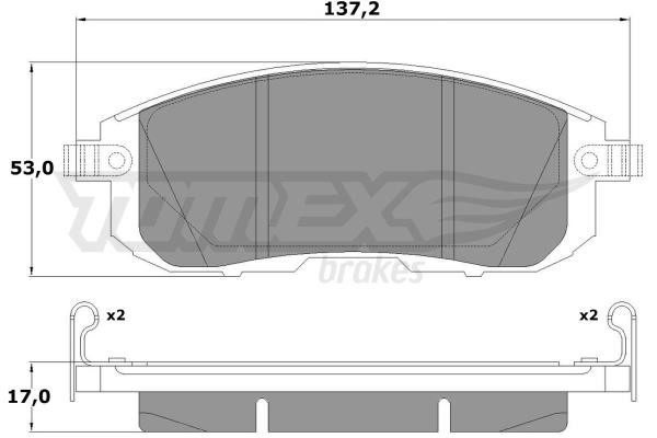 Tomex TX 17-56 Brake Pad Set, disc brake TX1756
