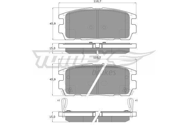 Tomex TX 16-43 Brake Pad Set, disc brake TX1643