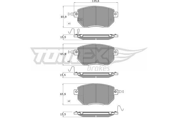 Tomex TX 19-39 Brake Pad Set, disc brake TX1939