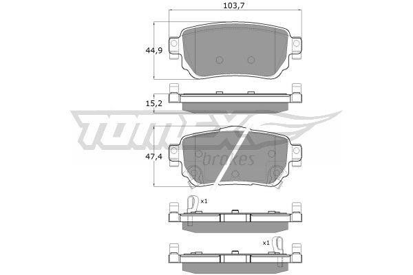 Tomex TX 18-27 Rear disc brake pads, set TX1827