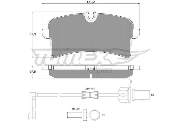 Tomex TX 18-88 Brake Pad Set, disc brake TX1888