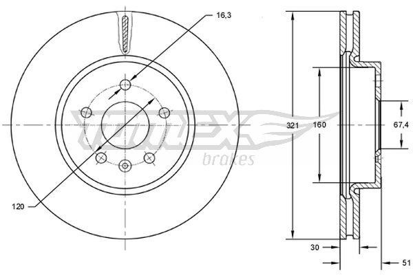 Brake disc GMC: TX7255 Tomex Brake disc