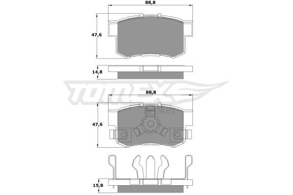 Tomex TX 17-53 Rear disc brake pads, set TX1753