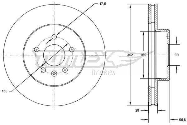Tomex TX 72-46 Brake disc TX7246 TX7246 Tomex Brake disc