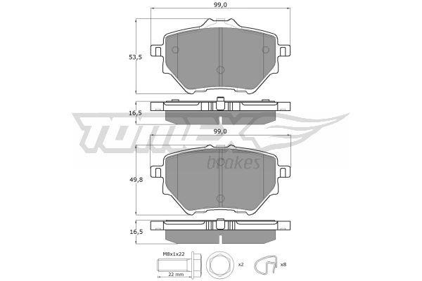 Tomex TX 18-36 Brake Pad Set, disc brake TX1836