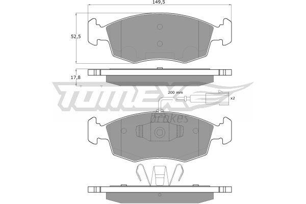 Tomex TX 16-88 Brake Pad Set, disc brake TX1688
