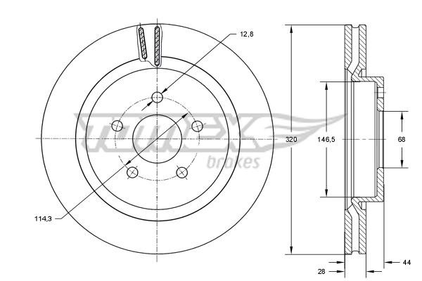 Brake spare parts Samsung: TX7352 Tomex Brake disc